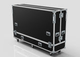 The 95" Double Screen Case is a large black equipment case with metal edges, handles, and casters, shown on a white background.