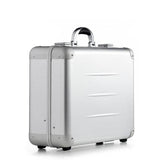 The ALUpur 98400, featuring a silver anodised aluminium case with rounded corners, a top handle, and horizontal side ridges, is displayed against a plain white background.