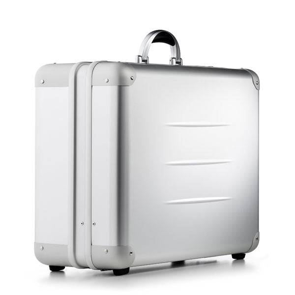 The ALUpur 98800 is a silver case with rounded corners and a handle, made from anodised aluminium and shown against a white background.