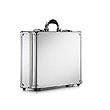 The ARK 90100, a silver aluminium frame case with reinforced corners and a black handle, is displayed against a white background—ideal for robust field work.