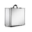 The ARK 90600, a silver aluminium frame case with a black handle, stands upright on a white background, providing a durable solution for storage and transport.