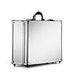 The ARK 90600, a silver aluminium frame case with a black handle, stands upright on a white background, providing a durable solution for storage and transport.