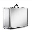 The ARK 90800 is a durable silver aluminium frame case with a black handle, shown standing upright on a white background.