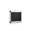 The AZKR 80100 (330 x 260 x 26) is a rectangular aluminium frame case with a black center, silver edges, a top handle, and custom CNC foam fittings, displayed on a plain white background.