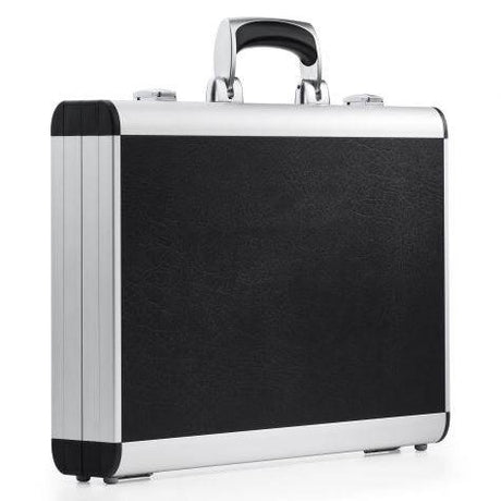 The AZKR 80400 is a closed aluminium frame case in black and silver, featuring a sturdy handle, shown against a plain white background.