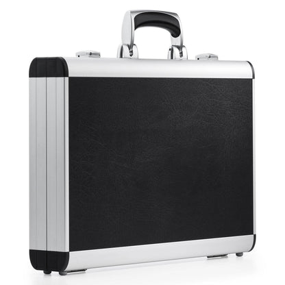 The AZKR 80400 is a closed black and silver aluminium frame case with a handle, displayed against a white background.