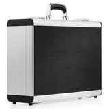 The AZKR 80600 is a silver and black aluminium frame case with a handle, custom CNC foam fittings, shown standing upright on a white background.