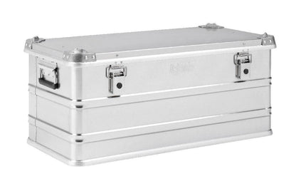 The Defender KA64-009 is a rectangular silver metal 81-litre case featuring two side handles and two front latches, shown on a white background.