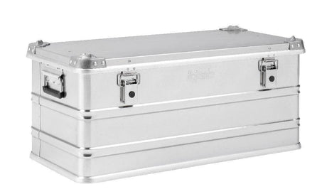 The Defender KA64-009 is a rectangular silver metal 81-litre case featuring two side handles and two front latches, shown on a white background.