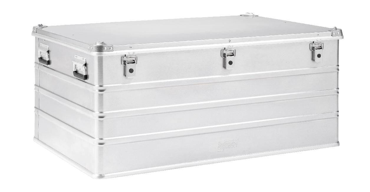 The Defender KA64-012 is a large silver metal storage box with a 415L capacity, side handles, and latches, shown against a white background.