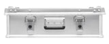 The Defender KA74-002 is a silver metal briefcase with two latches and a black handle. Shown closed on a white background, this 29-litre case features a custom routed foam interior for secure storage.