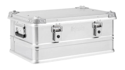 The Defender KA74-003 is a rectangular 42-litre case with reinforced corners, side handles, and front latches, shown against a white background.