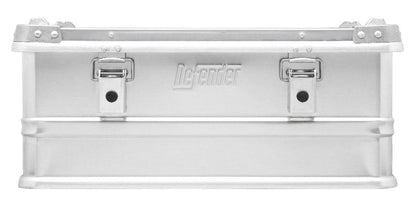 The Defender KA74-003 is a silver 42-litre case featuring two front latch closures and "Defender" embossed at the center.
