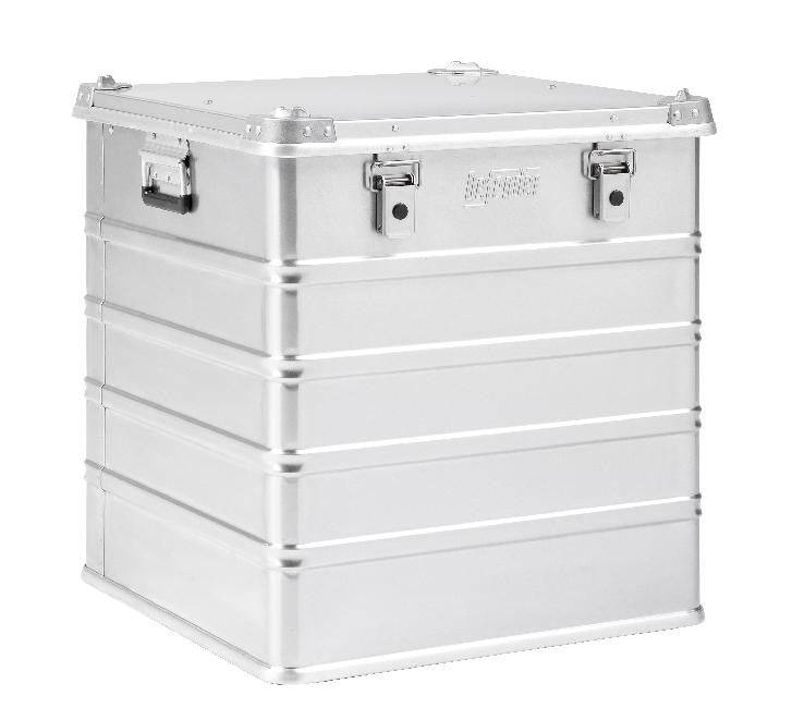 The Defender KA74-008 is a large rectangular silver metal storage box with reinforced corners, side handles, and two front latches—ideal as a 175L case or custom foam case for secure, tailored storage.