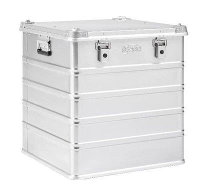 The Defender KA74-008 is a large rectangular silver metal storage box with reinforced corners, side handles, and two front latches—ideal as a 175L case or custom foam case for secure, tailored storage.