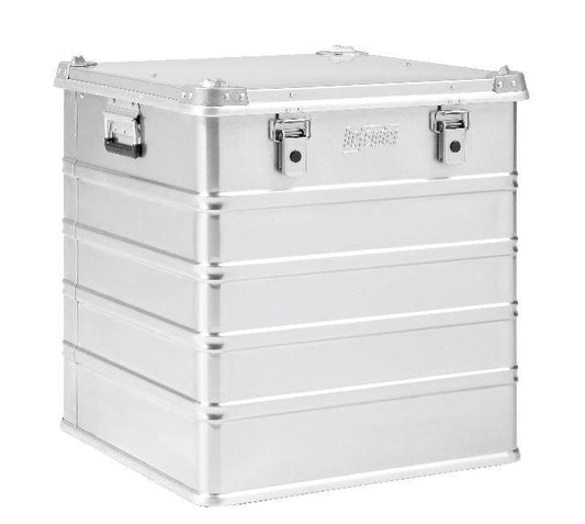 The Defender KA74-008 is a large rectangular silver metal storage box with reinforced corners, side handles, and two front latches—ideal as a 175L case or custom foam case for secure, tailored storage.
