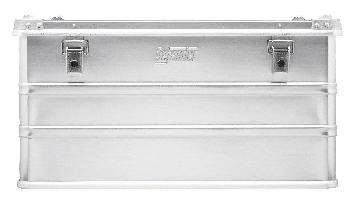 The Defender KA74-010 is a rectangular silver metal toolbox with latch closures, a front embossed logo, and a custom routed foam interior, shown against a white background.