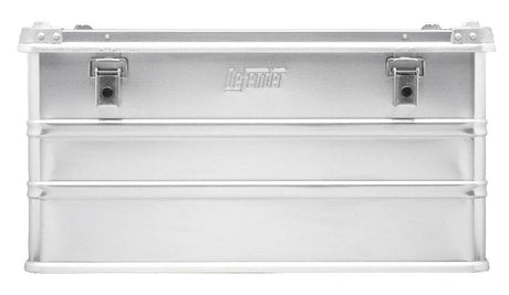 The Defender KA74-010 is a rectangular silver metal toolbox with latch closures, a front embossed logo, and a custom routed foam interior, shown against a white background.