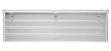 The Defender KA74-013 is a rectangular silver metal toolbox with horizontal ridges, three front latches, a flat hinged top, and a custom routed foam interior for secure tool storage.