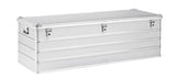 The Defender KA74-013 is a rectangular silver metal case with screen print, three front latches, side handles, and a custom routed foam interior, shown on a white background.