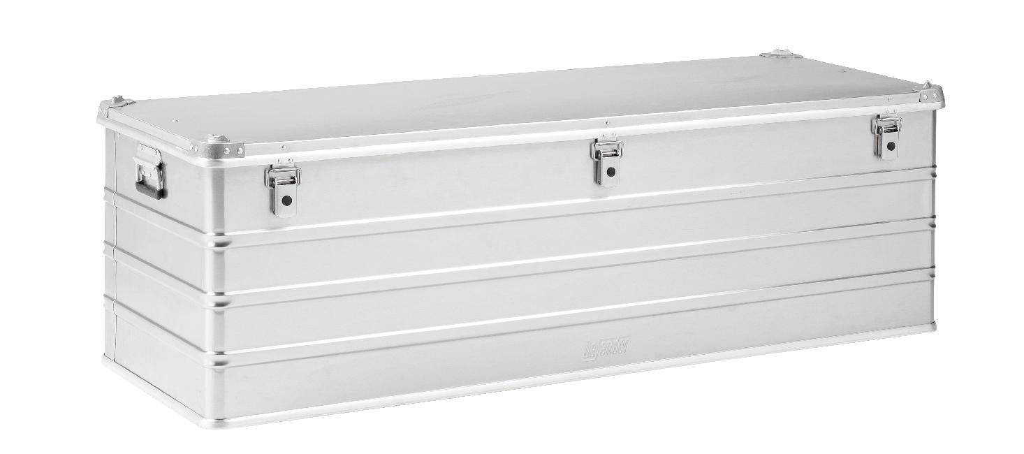 The Defender KA74-013 is a rectangular silver metal case with screen print, three front latches, side handles, and a custom routed foam interior, shown on a white background.