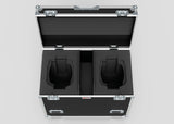 The Dual Prolight Hybrid 300IP’s black hard case, with foam inserts and two compartments, opens to reveal empty molded spaces for secure equipment storage. Its external dimensions are 1025 x 600 x 930 mm for ample capacity.