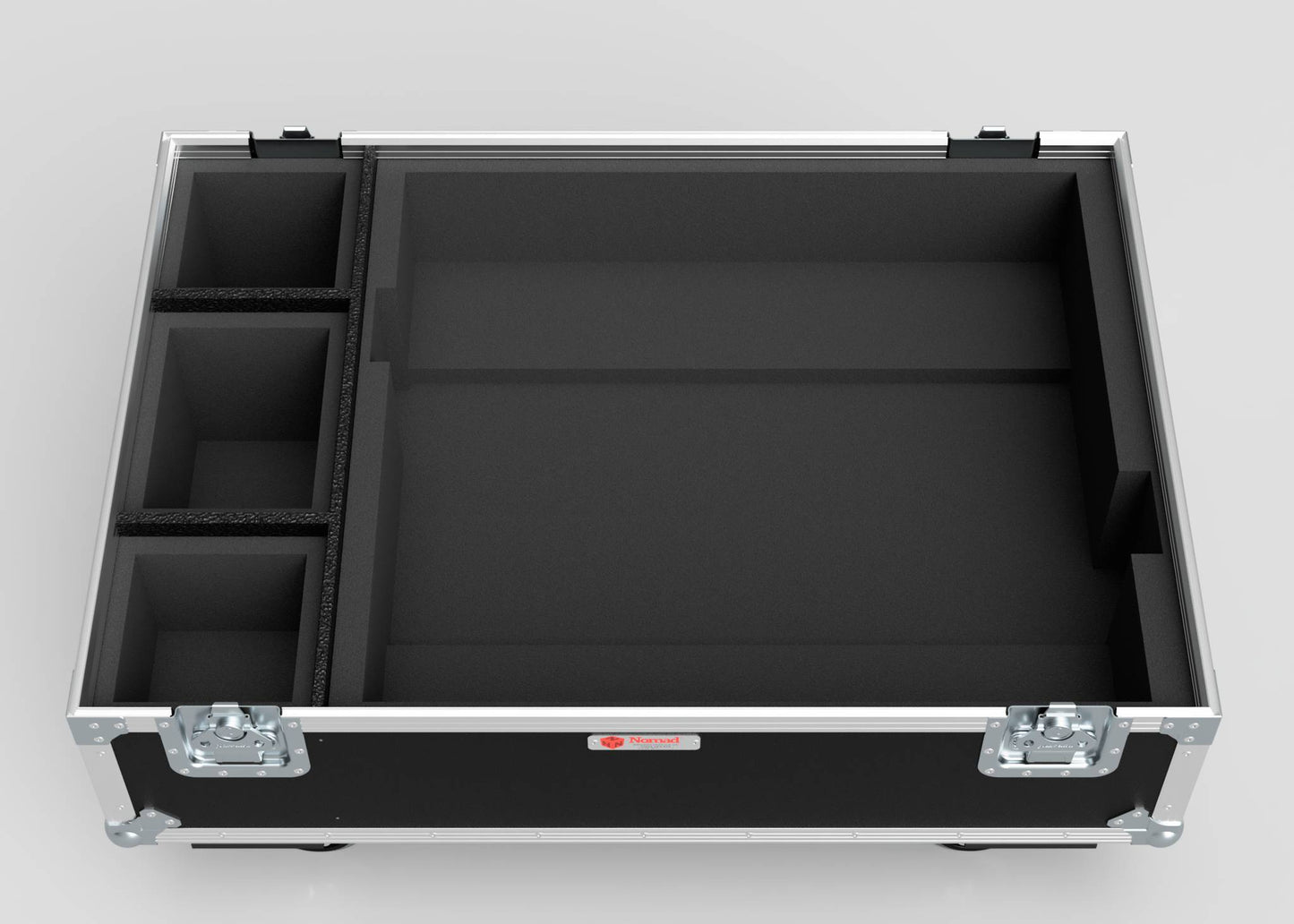 The Epsom L1000 & 20K Projector Case features foam inserts with compartments of multiple sizes for organized protection. Its external dimensions are 1008 x 724 x 565 mm, offering secure and spacious storage for your equipment.