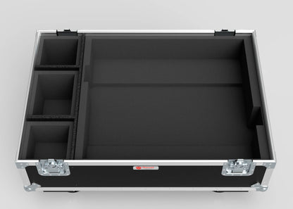 The Epsom L1000 & 20K Projector Case features foam inserts with compartments of multiple sizes for organized protection. Its external dimensions are 1008 x 724 x 565 mm, offering secure and spacious storage for your equipment.