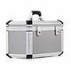 The Exclusive 93500 is a compact silver aluminium case with black reinforced corners, an ergonomic top handle, secure front metal latches, and custom CNC foam fittings for item protection.