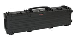 The Explorer 13527 is a long, black hard-shell carrying case with stainless steel reinforced latches, a handle, and a waterproof design for securely transporting equipment or instruments.