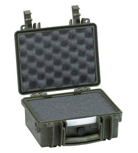 The Explorer 2209 is a compact, hard plastic waterproof case with a handle and custom foam interior, shown open with its lid raised.