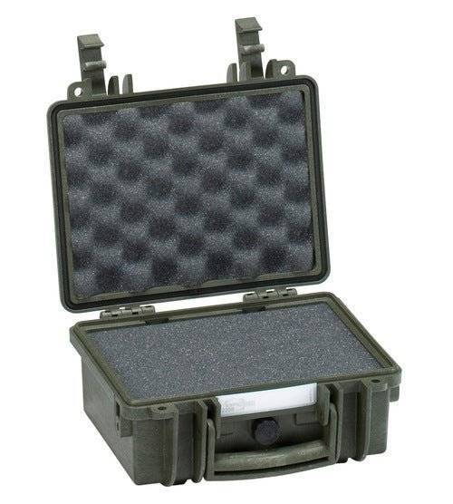 The Explorer 2209 is a compact, hard plastic waterproof case with a handle and custom foam interior, shown open with its lid raised.