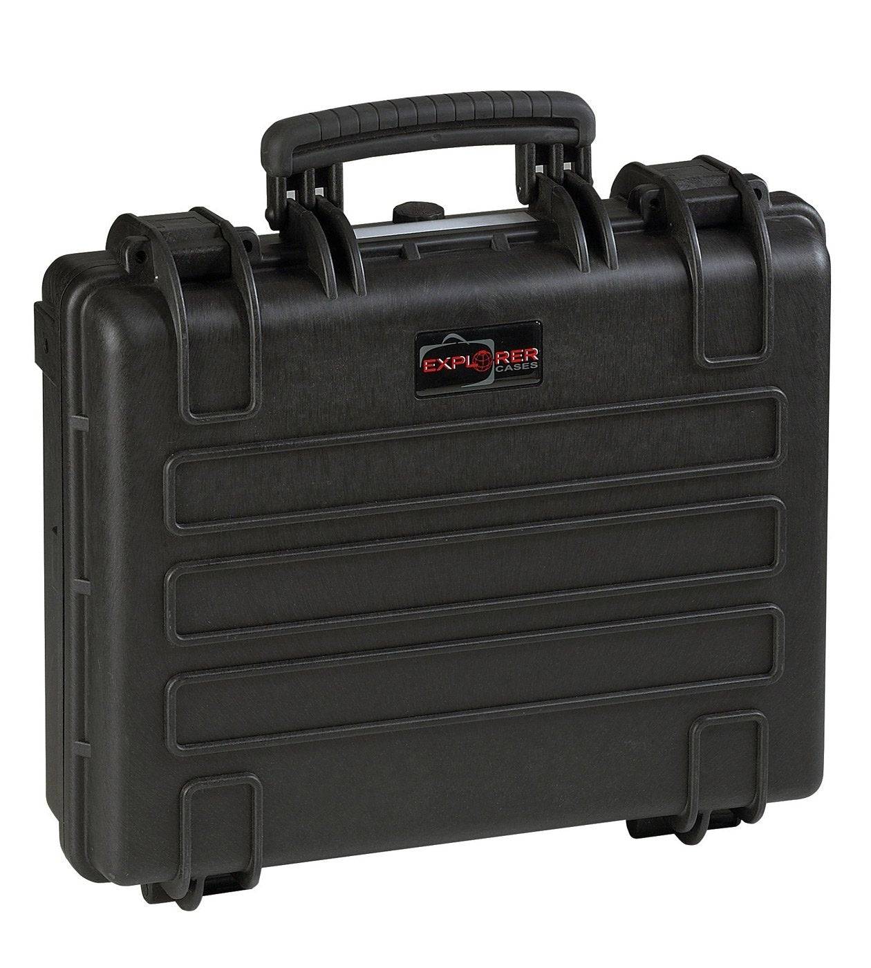 The Explorer 4412 is a black hard-shell waterproof case featuring a handle, jam-free latches, pressure release valve, and the Explorer Cases logo on the front.