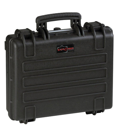 The Explorer 4412 is a black hard-shell waterproof case featuring a handle, jam-free latches, pressure release valve, and the Explorer Cases logo on the front.