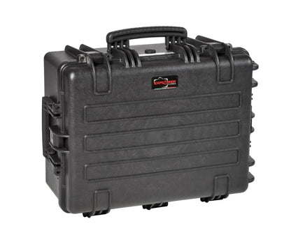 The Explorer 5325 is a black hard-shell waterproof case featuring corrosion-proof hinges, a handle, side latches, and the Explorer logo on the front.
