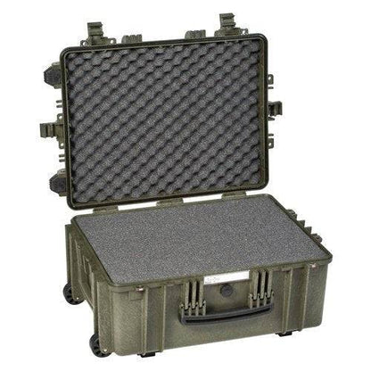 The Explorer 5326 is a hard-shell waterproof case with corrosion-proof hinges and a custom foam interior, shown open with the lid upright.