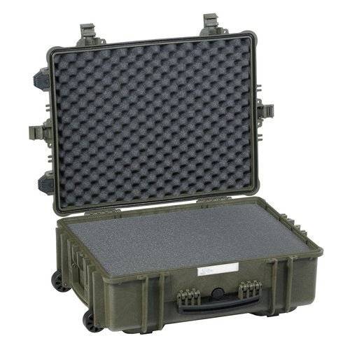 The Explorer 5823 is a hard-shell waterproof case with an open lid, featuring a protective foam interior and egg-crate padding to keep your items secure.
