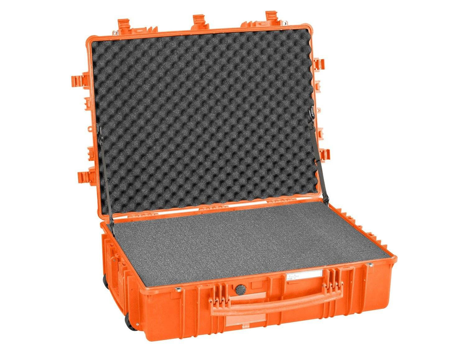 The Explorer 7726 is an open orange polypropylene case with egg-crate foam in the lid and flat foam in the base, ideal for transporting equipment and protecting your gear.