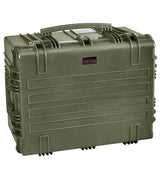 The Explorer 7745 is an olive green polypropylene case with a hard-shell ribbed exterior and handle, designed for durable protection and secure equipment transport.