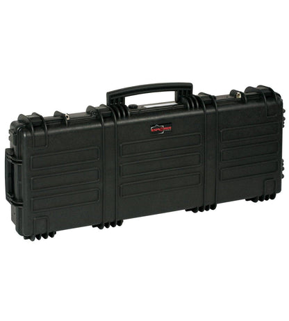 The Explorer 9413 is a black hard-shell waterproof case with a handle, secure latches, and rectangular design. It offers an optional foam interior—perfect for safely transporting equipment or tools.
