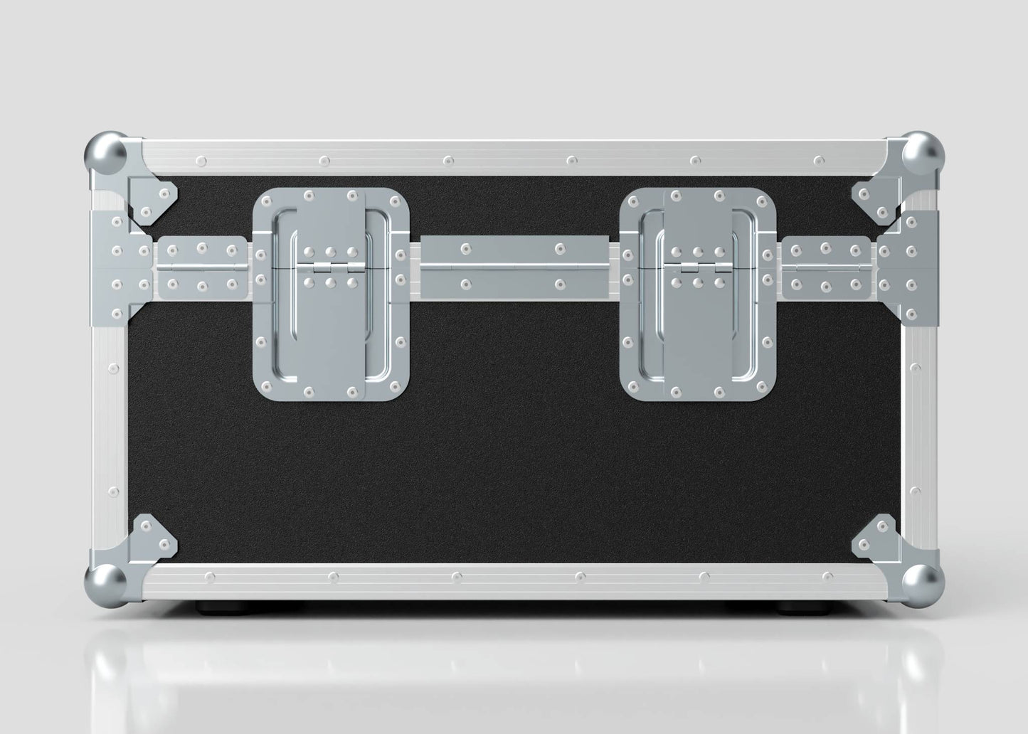 A Hazer Jem ZR45 Smoke Machine Case, black and silver with reinforced corners and twin front latches, is displayed against a plain light background.