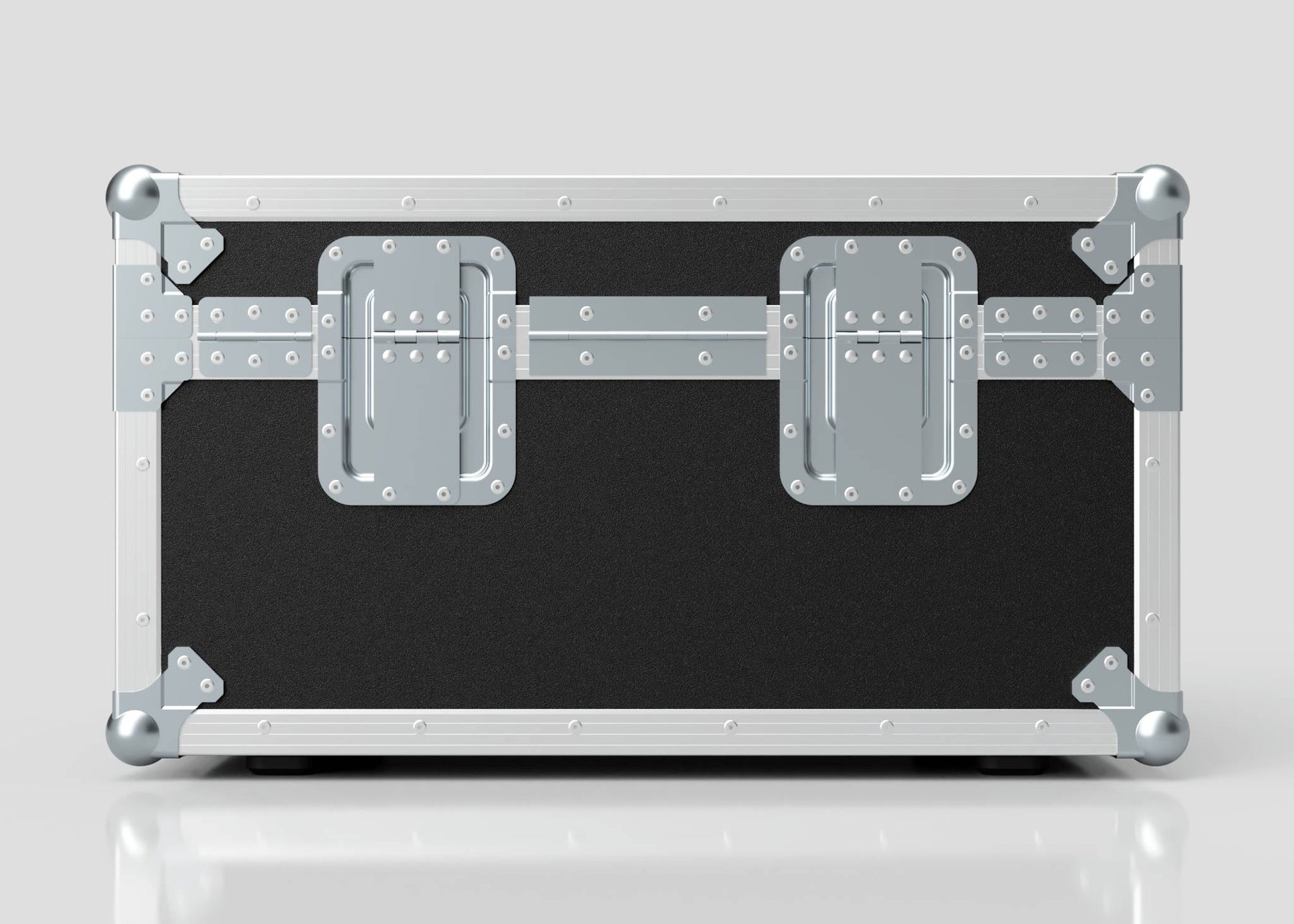 A Hazer Jem ZR45 Smoke Machine Case, black and silver with reinforced corners and twin front latches, is displayed against a plain light background.