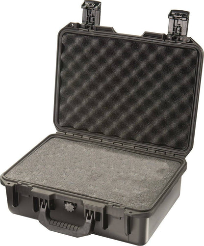 The iM2200 Storm Case is a hard-shell, crushproof case with foam padding, shown open with released latches and a front handle—ideal for providing exceptional protection for your gear.