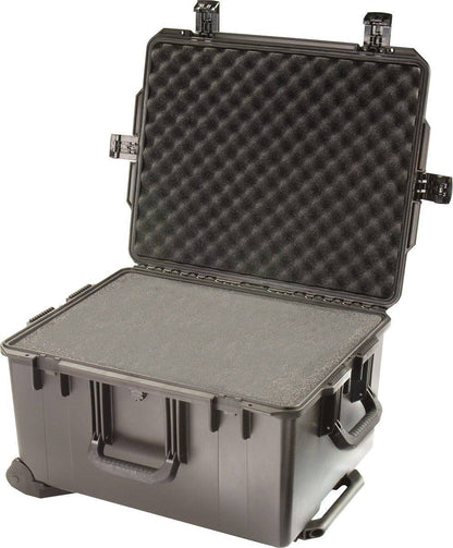 An open iM2750 Storm Travel Case with custom foam inside, designed for safe transport of sensitive equipment.