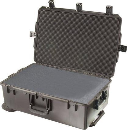 The iM2950 Storm Travel Case is a large, hard-shell protective case with an open lid that reveals egg-crate foam padding inside—ideal for custom CNC foam fittings.
