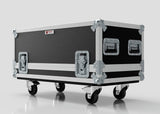 A Motorsport Gearbox Flight Case (940 x 450 x 400 mm internal), black and silver with wheels, designed for motorsport logistics.