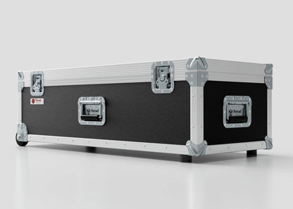 The Lid Maker Trunk Case is a large, black and silver hard case with metal reinforcements and latches, measuring 1010 x 400 x 410 mm, shown on a white surface.