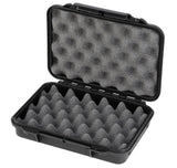 The MAX002 is a black waterproof case made of durable polypropylene copolymer with egg-crate foam padding, shown open against a white background.