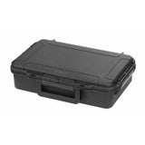 The MAX004 is a closed black hard polypropylene copolymer case with a handle and secure latches. Shown on a white background, this IP67-rated case provides reliable protection against water and dust.