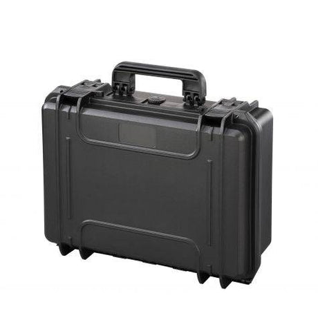 The MAX430PU Tool Case is a black, hard plastic, durable equipment case with a handle, reinforced edges, and secure latches, shown closed against a white background.